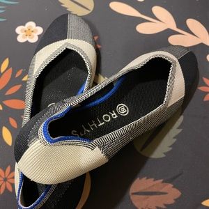 Rothy’s Captoe Black and Cream Flats